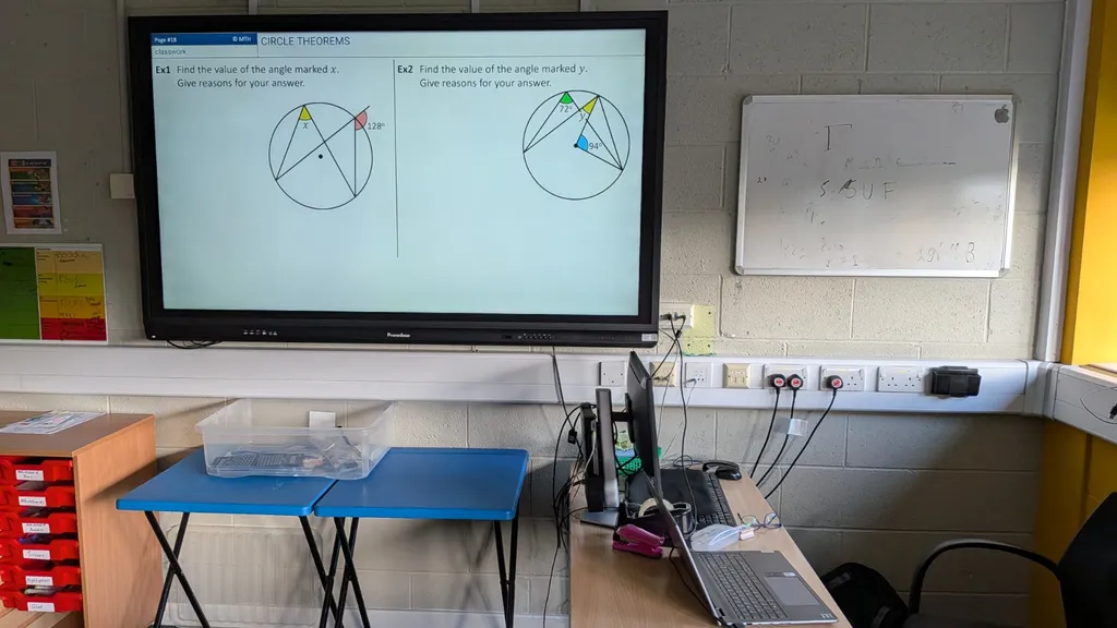 GCSE Maths board work from a real class