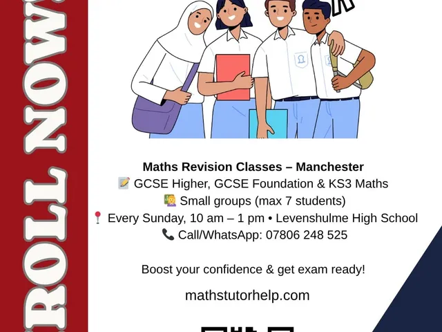 Enrol now poster for Maths Revision Classes in Manchester