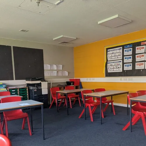 Levenshulme classroom set up for small group maths tuition