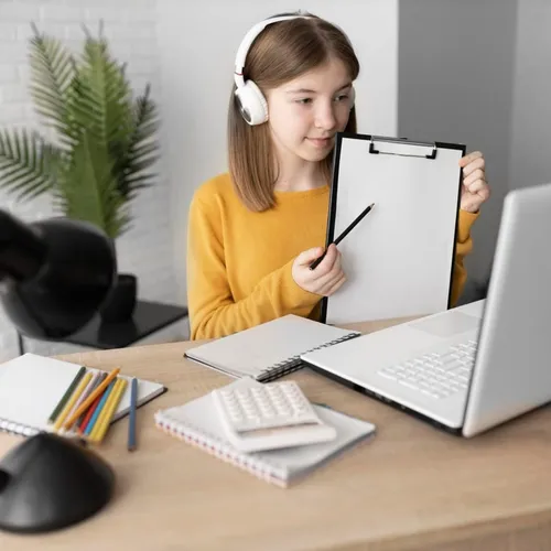 Python coding lesson on a laptop